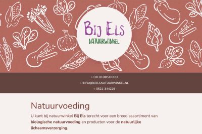 Screenshot van de homepage van www.bijelsnatuurwinkel.nl